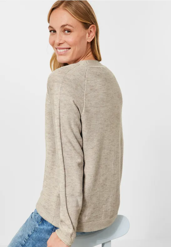 Cardigan chiné oak wood beige heather melange