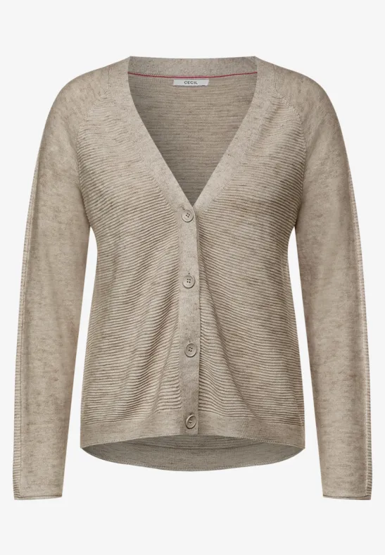 Cardigan chiné oak wood beige heather melange