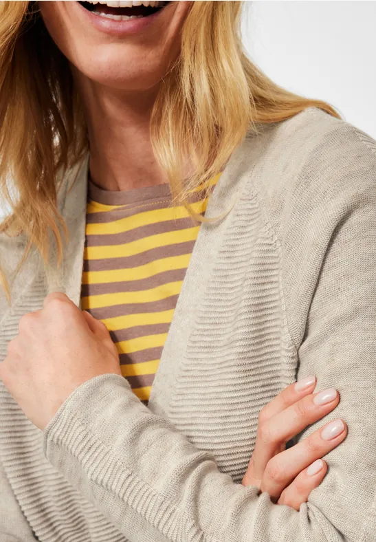 Cardigan chiné oak wood beige heather melange