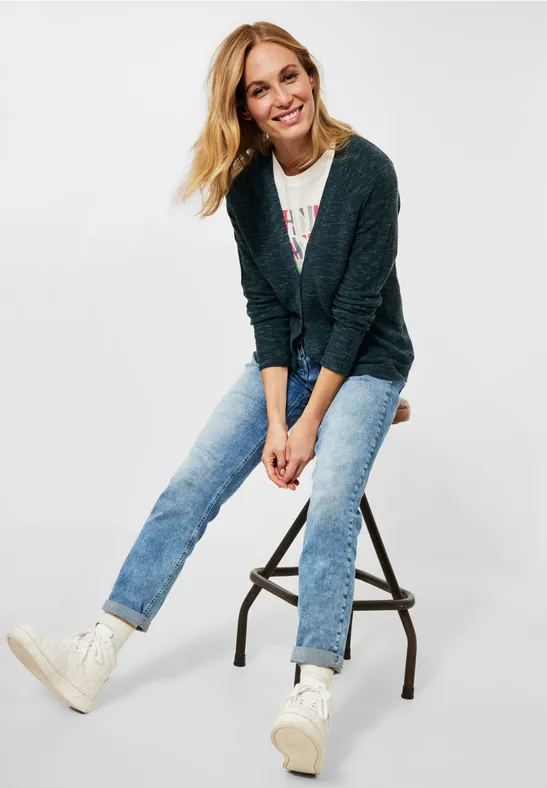 Gemêleerde cardigan pine green heather melange