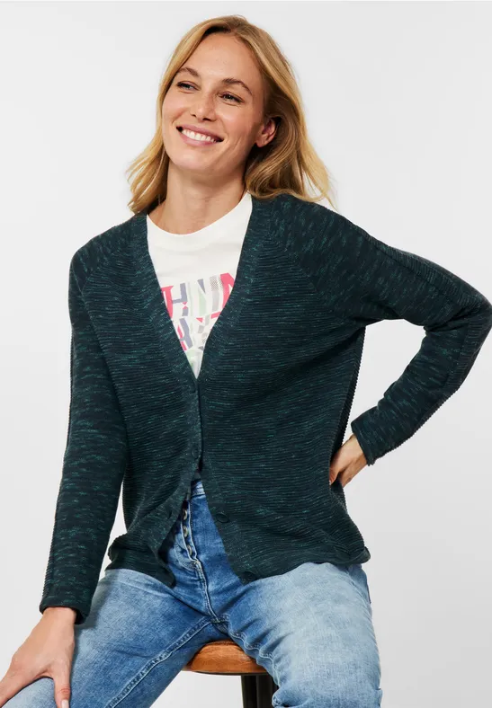Gemêleerde cardigan pine green heather melange