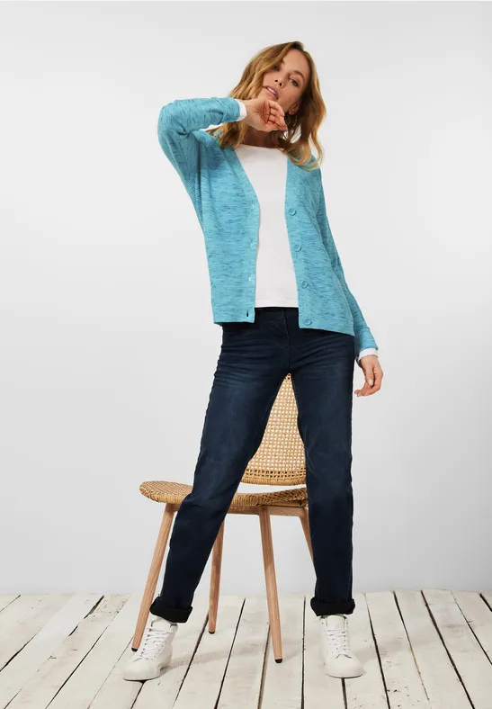 Cardigan chiné aquatic blue