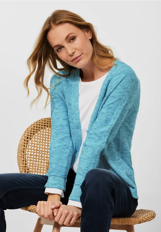 Cardigan chiné aquatic blue
