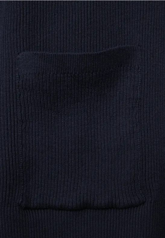 Langer Cardigan mit Kapuze deep blue