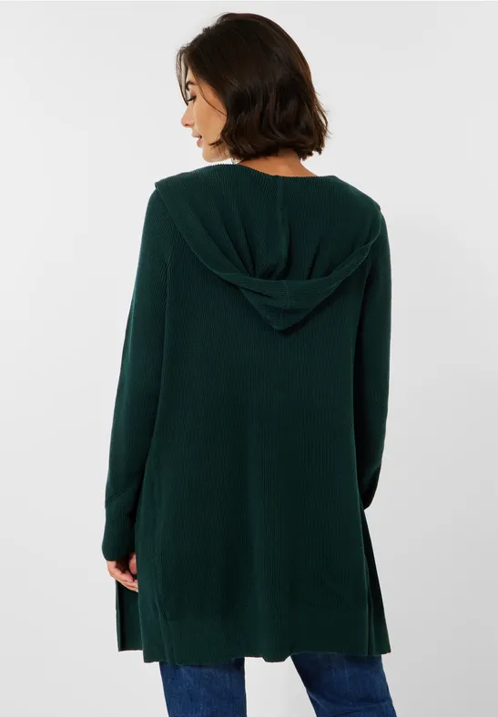 Lange cardigan met structuur ponderosa pine green