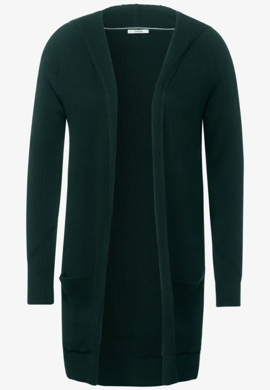 Lange cardigan met structuur ponderosa pine green