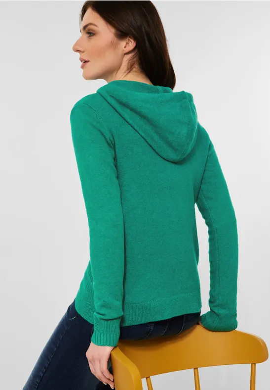 Cardigan zippé cosy smaragd green melange