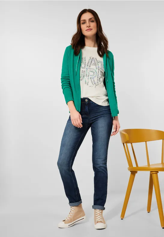Cardigan zippé cosy smaragd green melange