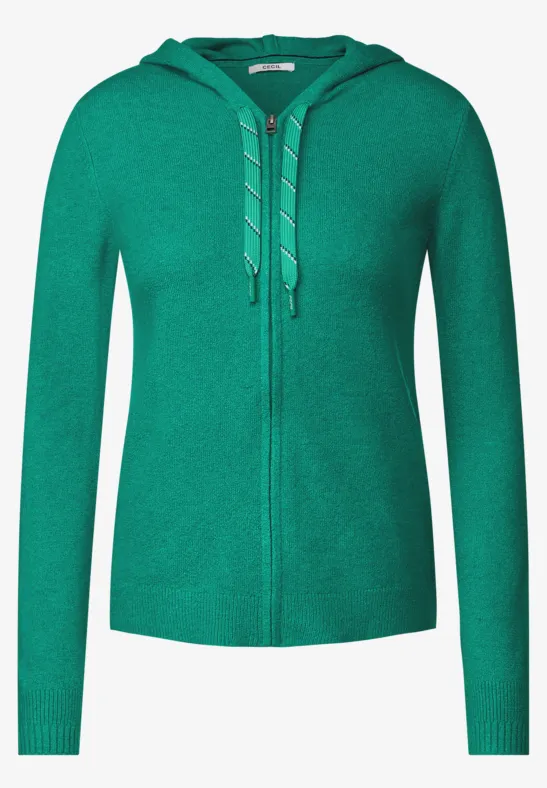 Cardigan zippé cosy smaragd green melange