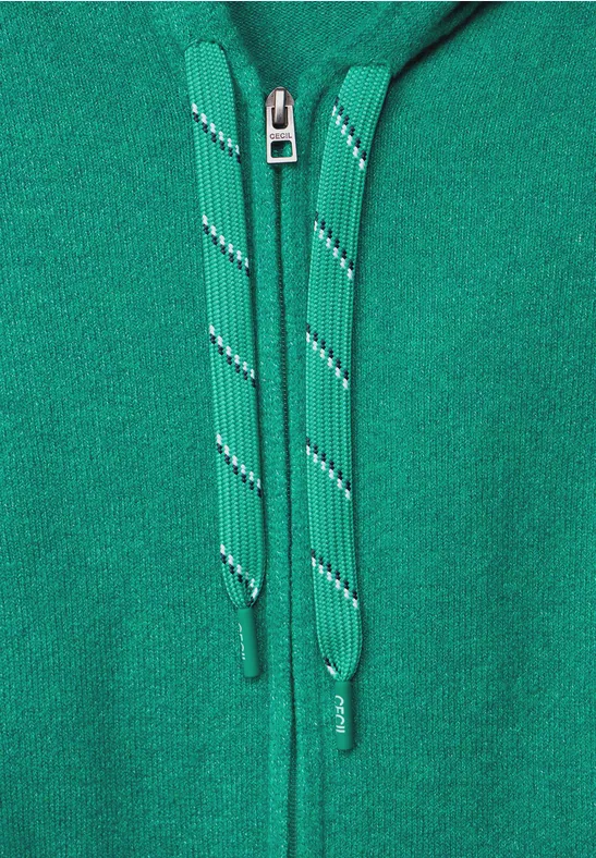 Cardigan zippé cosy smaragd green melange