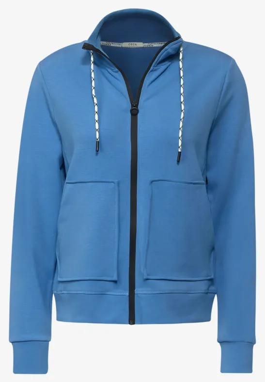 Sweatjacke mit Stehkragen dusk sky blue