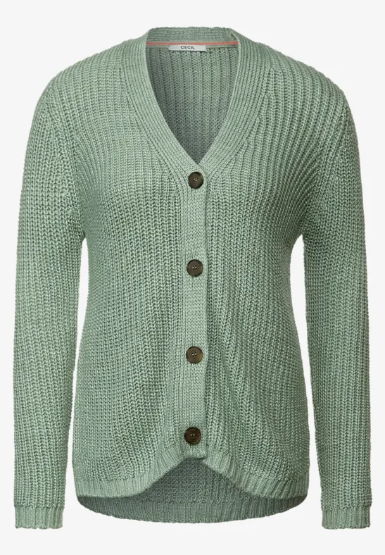 Chunky Cardigan salvia green melange
