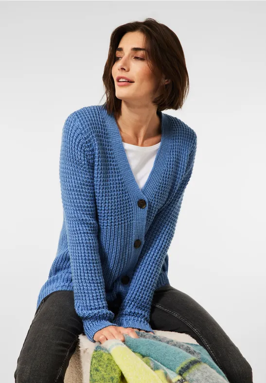 Strukturierter Cardigan tender blue melange