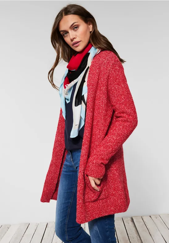 Cardigan bouclé strong red