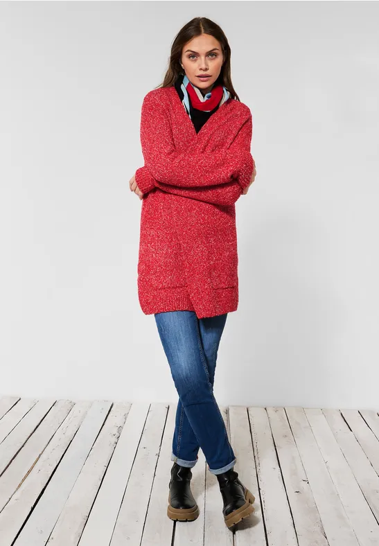 Cardigan bouclé strong red