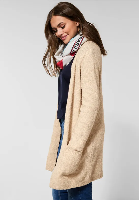 Cardigan bouclé almond beige melange