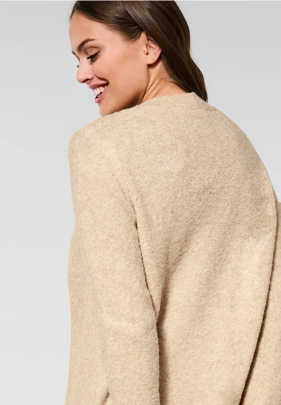 Cardigan bouclé almond beige melange
