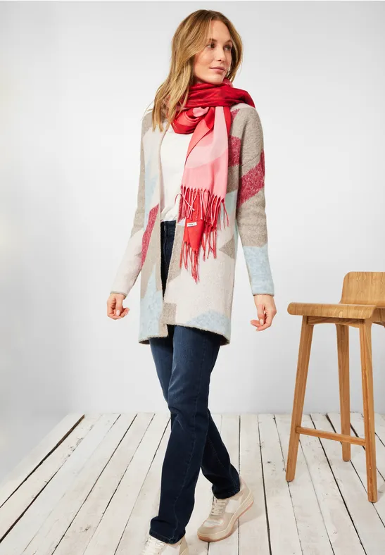 Cardigan jacquard à motifs almond beige melange