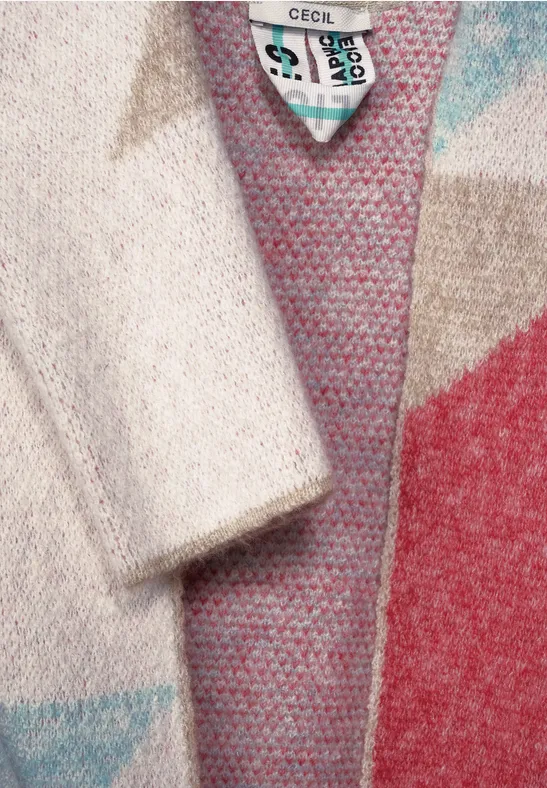Cardigan jacquard à motifs almond beige melange
