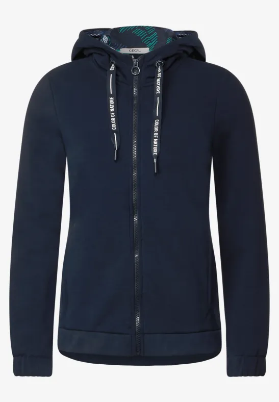 Sweatshirtjacke mit Zipper deep blue