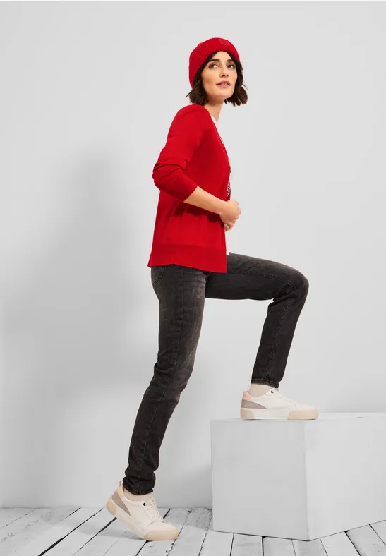 Cardigan basique strong red