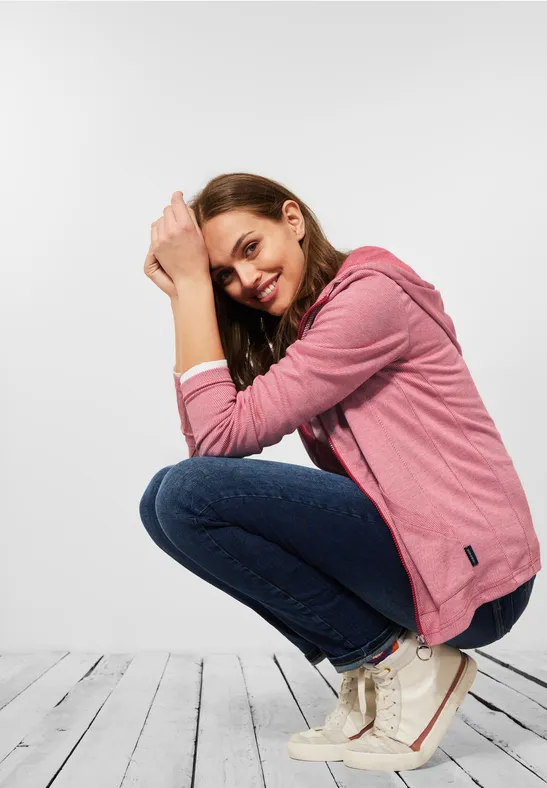 Sweatshirtjacke mit Kapuze strong red