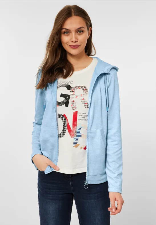 Sweatshirtjacke mit Kapuze faded blue