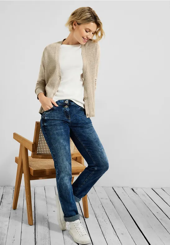 Cardigan met structuur almond beige melange
