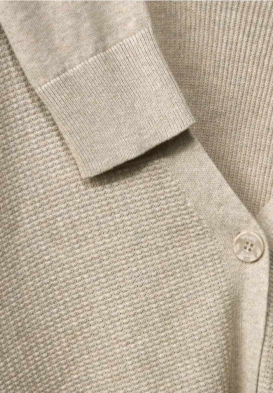 Cardigan met structuur almond beige melange