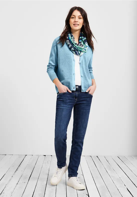 Cardigan met structuur faded blue melange