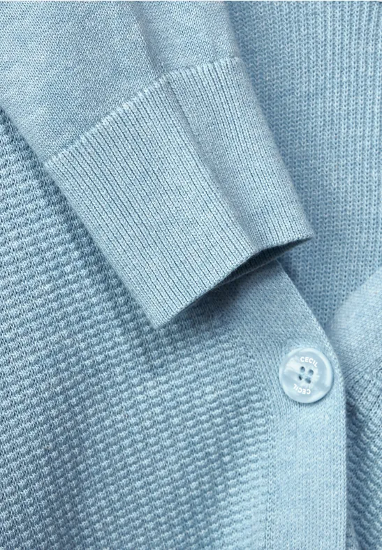Cardigan met structuur faded blue melange