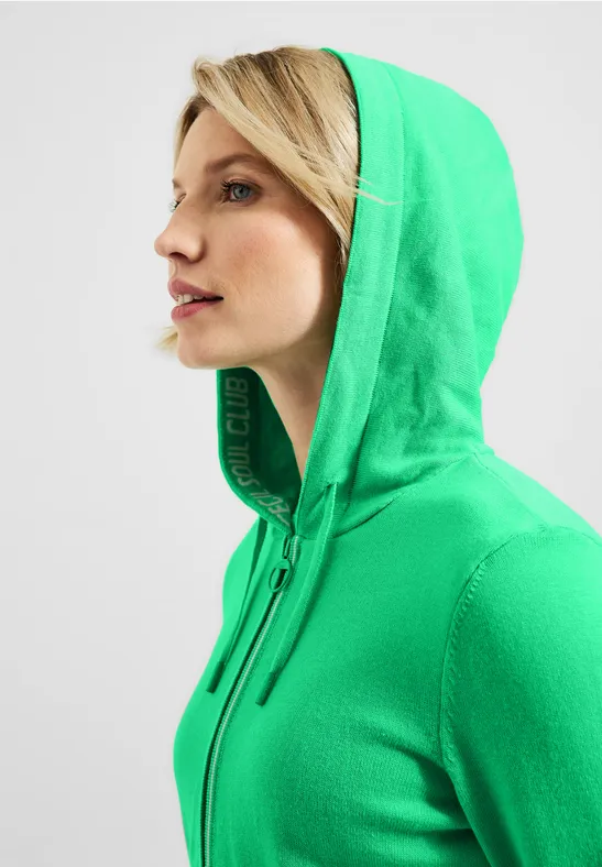 Hoodie Zipper Cardigan smash green