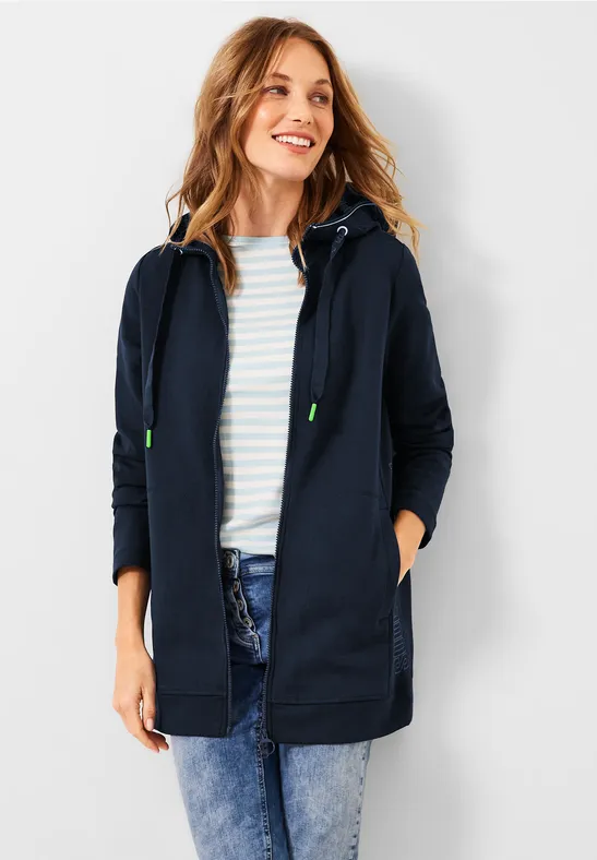 Lange sweatshirtjas deep blue