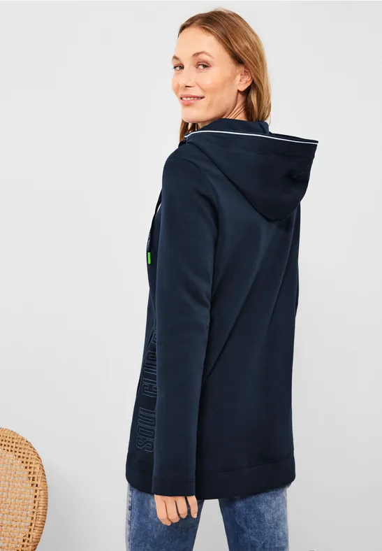 Lange sweatshirtjas deep blue