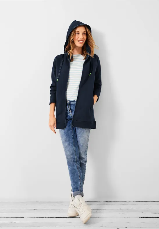 Lange sweatshirtjas deep blue