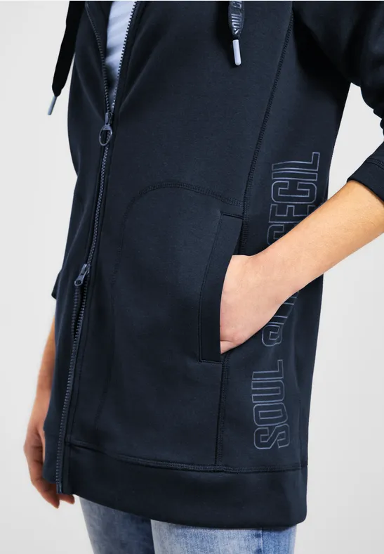 Lange sweatshirtjas deep blue