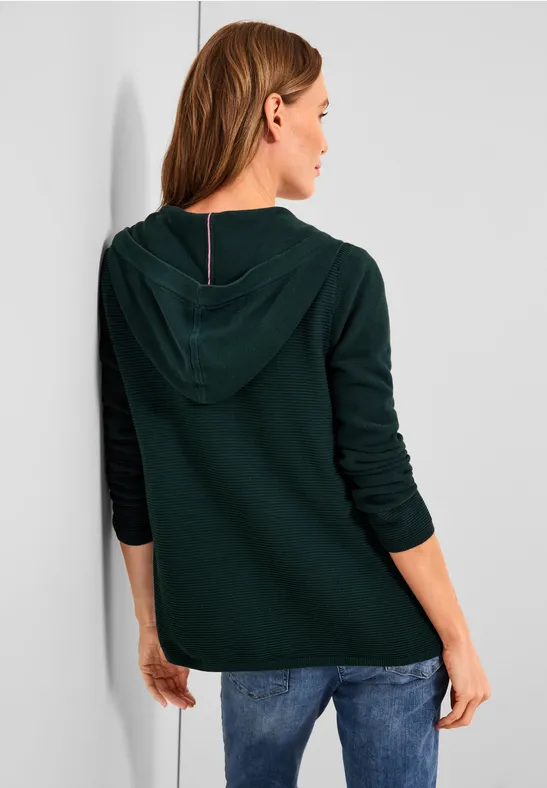 Cardigan avec mélange de structures cypress green