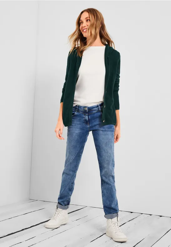 Cardigan avec mélange de structures cypress green