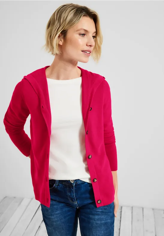 Cardigan avec mélange de structures fresh pink