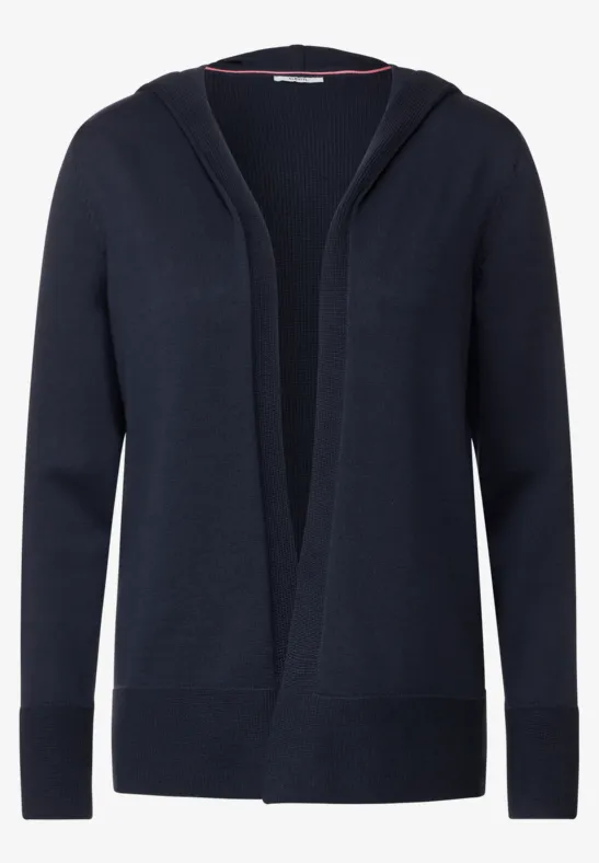 Cardigan met structuurmix deep blue