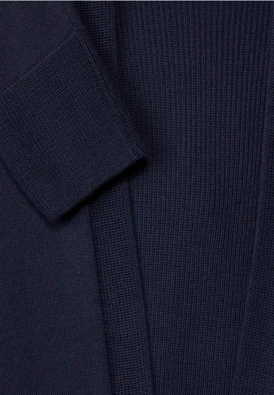 Cardigan met structuurmix deep blue