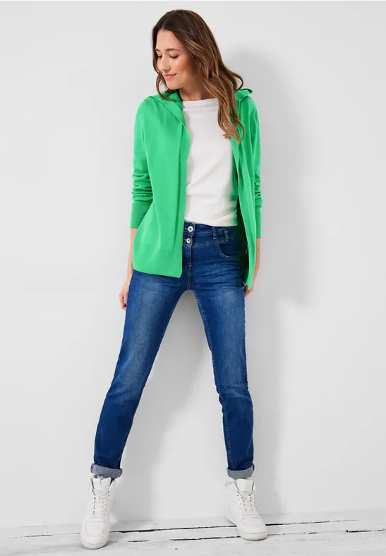 Cardigan met structuurmix smash green