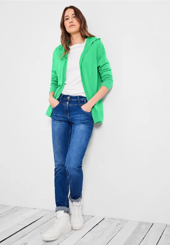 Cardigan met structuurmix smash green