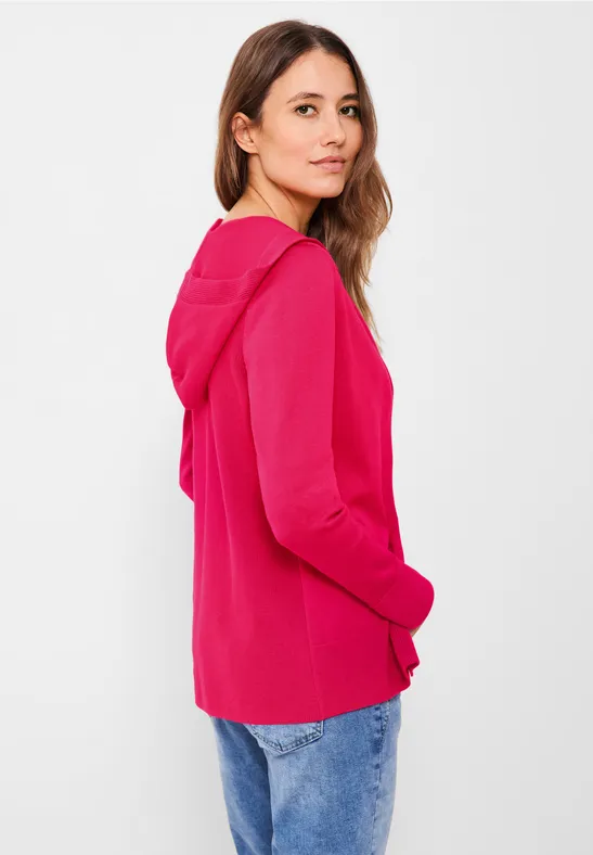 Cardigan met structuurmix fresh pink