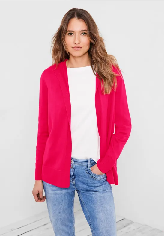 Cardigan met structuurmix fresh pink