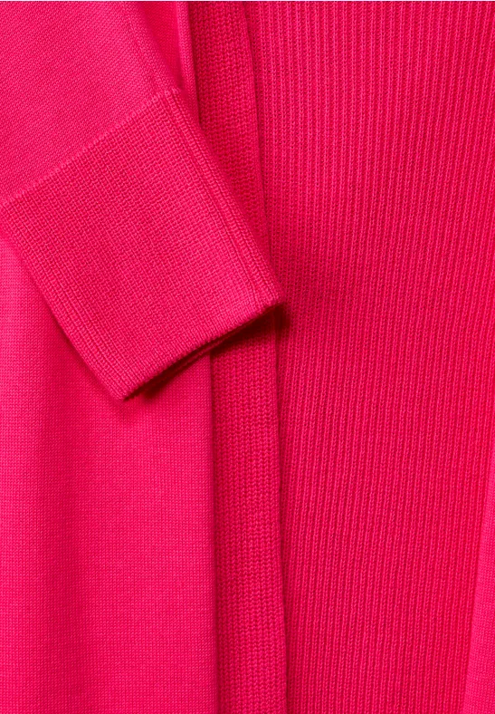 Cardigan met structuurmix fresh pink