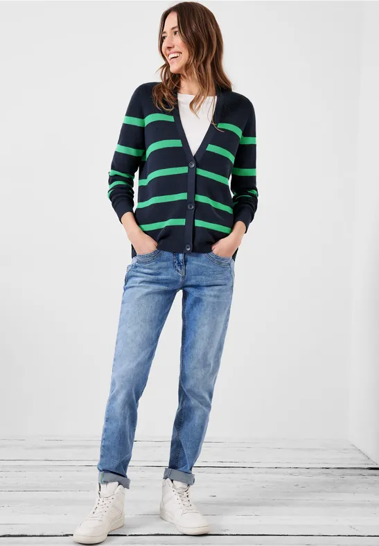 Cardigan met gestreept patroon deep blue