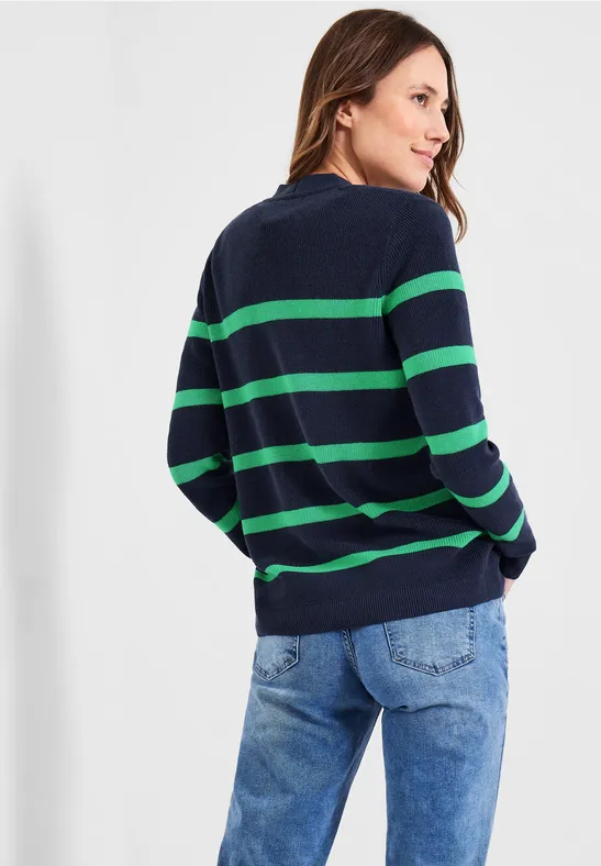 Cardigan met gestreept patroon deep blue