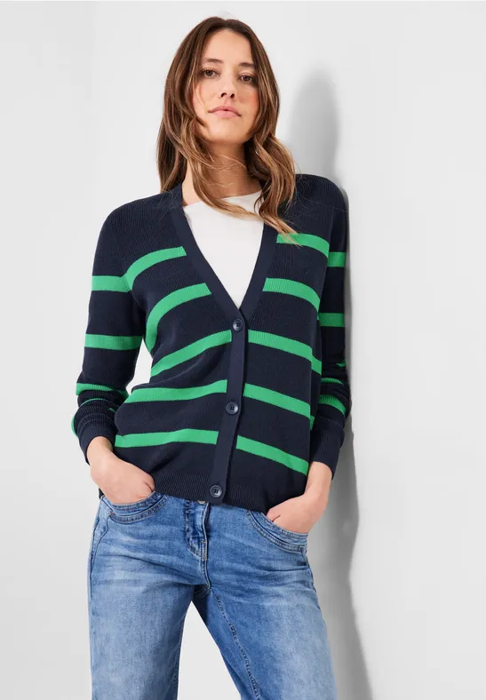 Cardigan met gestreept patroon deep blue
