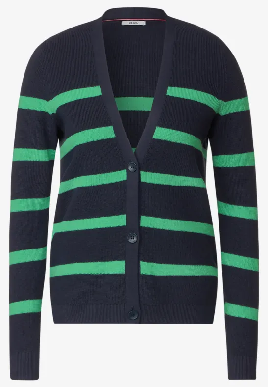 Cardigan met gestreept patroon deep blue